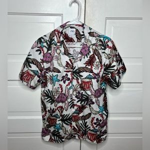 Zara Floral short sleeve shirt size M